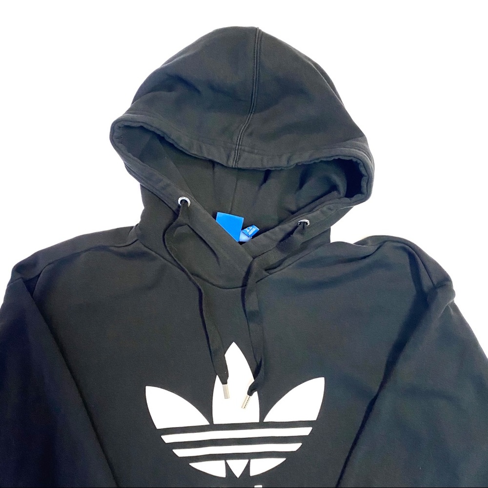 Adidas Originals Black White Trefoil Hoodie - Picture 3 of 9